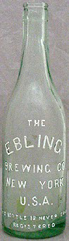 THE EBLING BREWING COMPANY EMBOSSED BEER BOTTLE