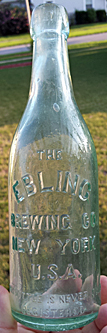 THE EBLING BREWING COMPANY EMBOSSED BEER BOTTLE