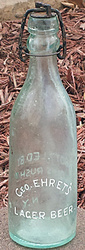 GEORGE EHRET'S LAGER BEER EMBOSSED BEER BOTTLE