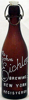 THE JOHN EICHLER BREWING COMPANY EMBOSSED BEER BOTTLE