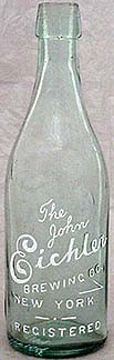 THE JOHN EICHLER BREWING COMPANY EMBOSSED BEER BOTTLE