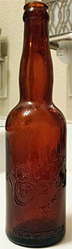 THE JOHN EICHLER BREWING COMPANY EMBOSSED BEER BOTTLE