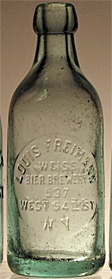 LOUIS FREIMANN WEISS BIER BREWERY EMBOSSED BEER BOTTLE