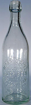 M. GROH'S SONS EXTRA LAGER BEER EMBOSSED BEER BOTTLE