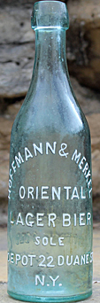 HOFFMANN & MERKEL ORIENTAL LAGER BIER EMBOSSED BEER BOTTLE