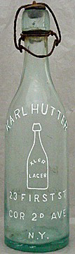 KARL HUTTER XLCR LAGER EMBOSSED BEER BOTTLE