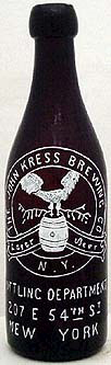 THE JOHN KRESS BREWING COMPANY EMBOSSED BEER BOTTLE