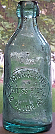 J. MARQUARDT WEISS BIER EMBOSSED BEER BOTTLE