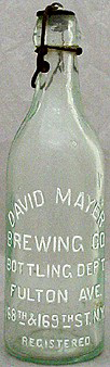 DAVID MAYER BREWING COMPANY EMBOSSED BEER BOTTLE