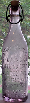 DAVID MAYER BREWING COMPANY EMBOSSED BEER BOTTLE