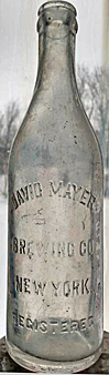 DAVID MAYER BREWING COMPANY EMBOSSED BEER BOTTLE