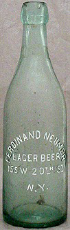 FERDINAND NEUMER LAGER BEER EMBOSSED BEER BOTTLE