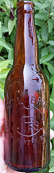 PIEL BROTHERS EAST NEW YORK BREWERY EMBOSSED BEER BOTTLE