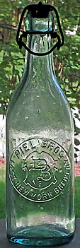 PIEL BROTHERS EAST NEW YORK BREWERY EMBOSSED BEER BOTTLE