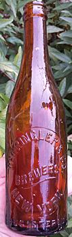 GEORGE RINGLER & COMPANY BREWERS EMBOSSED BEER BOTTLE