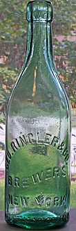 GEORGE RINGLER & COMPANY BREWERS EMBOSSED BEER BOTTLE