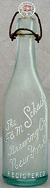 THE F. & M. SCHAEFER BREWING COMPANY EMBOSSED BEER BOTTLE