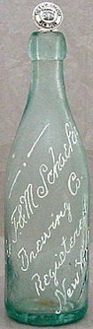 THE F. & M. SCHAEFER BREWING COMPANY EMBOSSED BEER BOTTLE