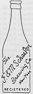 THE F. & M. SCHAEFER BREWING COMPANY EMBOSSED BEER BOTTLE