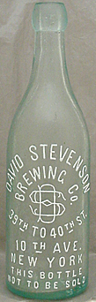 DAVID STEVENSON BREWING COMPANY EMBOSSED BEER BOTTLE