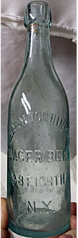 HENRY VON HINKEN LAGER BEER EMBOSSED BEER BOTTLE