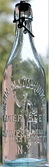 HERMAN VON HINKEN LAGER BEER EMBOSSED BEER BOTTLE