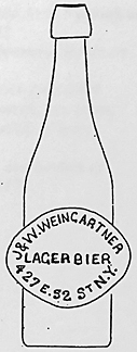 J. & W. WEINGARTNER EMBOSSED BEER BOTTLE