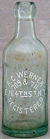 A. G. WERNER WEISS BEER EMBOSSED BEER BOTTLE