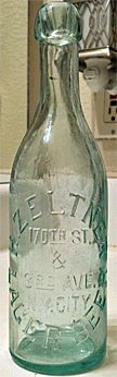 H. ZELTNER LAGER BEER EMBOSSED BEER BOTTLE