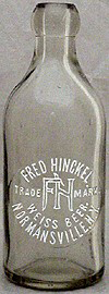 FRED HINCKEL WEISS BEER EMBOSSED BEER BOTTLE