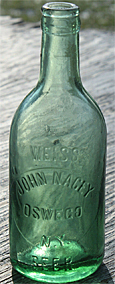 JOHN NACEY WEISS BEER EMBOSSED BEER BOTTLE