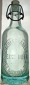 CHARLES ABELE WEISS BEER EMBOSSED BEER BOTTLE