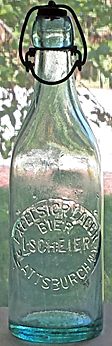 I. SCHEIER EXCELSIOR LAGER BIER EMBOSSED BEER BOTTLE