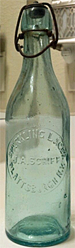 J. A. SCHIFF SPARKLING LAGER EMBOSSED BEER BOTTLE