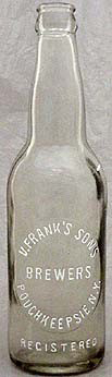 V. FRANK'S SONS BREWERS EMBOSSED BEER BOTTLE