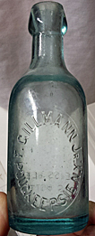 F. GILLMANN JR. WEISS BEER EMBOSSED BEER BOTTLE