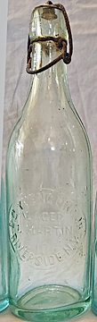 D. G. YUENGLING JR. LAGER EMBOSSED BEER BOTTLE