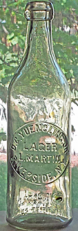 D. G. YUENGLING JR. LAGER EMBOSSED BEER BOTTLE