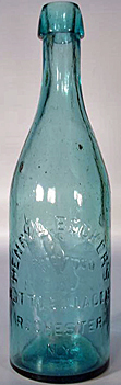 HENRY L. BECKER'S BOTTLED LAGER EMBOSSED BEER BOTTLE