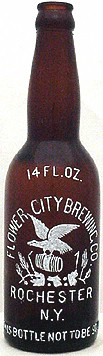 FLOWER CITY BREWING COMPANY EMBOSSED BEER BOTTLE