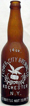 FLOWER CITY BREWING COMPANY EMBOSSED BEER BOTTLE