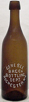 GENESEE BREWING COMPANY BOTTLING DEPARTMENT EMBOSSED BEER BOTTLE