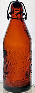 HOUSE BROTHERS WEISS BEER EMBOSSED BEER BOTTLE