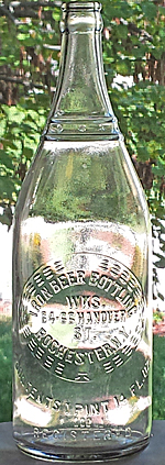 IRON BEER BOTTLING WORKS EMBOSSED BEER BOTTLE