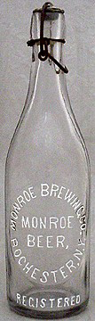 MONROE BREWING COMPANY MONROE BEER EMBOSSED BEER BOTTLE