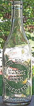 MONROE BREWING COMPANY MONROE BEER EMBOSSED BEER BOTTLE