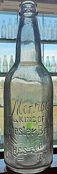 MONROE KING OF ROCHESTER BEER EMBOSSED BEER BOTTLE