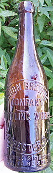 UNION BREWING COMPANY BOTTLING WORKS EMBOSSED BEER BOTTLE