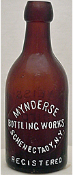 MYNDERSE BOTTLING WORKS WEISS BIER EMBOSSED BEER BOTTLE