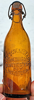 THE SCHENECTADY BREWING COMPANY EMBOSSED BEER BOTTLE